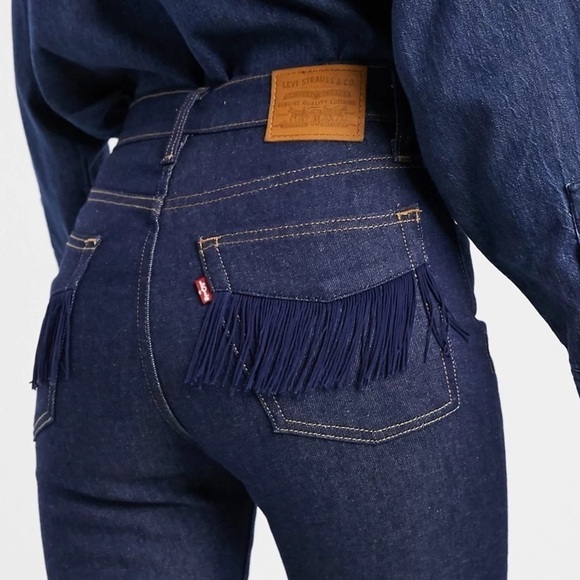 Levi's Wedgie Straight Jeans No Man's Land Fringe - Picture 2 of 16